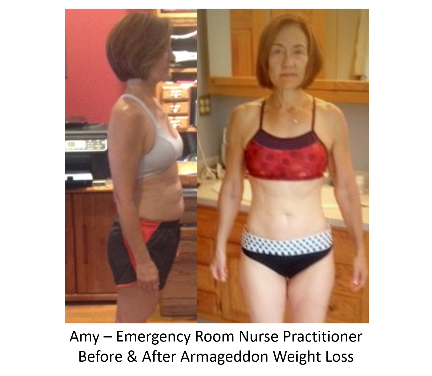 Amy - Nurse Practitioner - Before and After Armageddon Weight Loss 